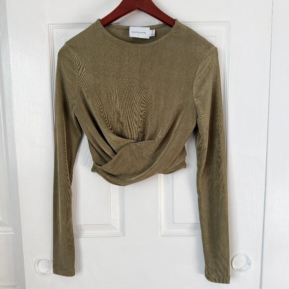 Significant Other "Texas" Khaki Twist Crop Top Sz 8 Retails $195 - Picture 2 of 7